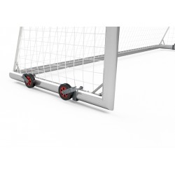 Футбольные ворота 7,32x2,44 м мобильные с колесами, главная рама и нижняя рама - алюминиевый профиль 120x100 мм