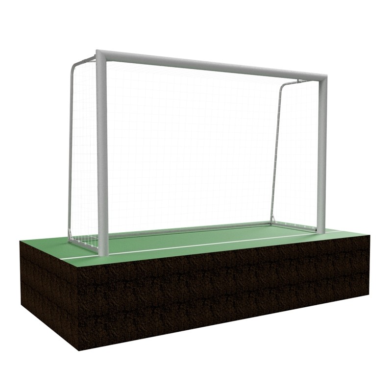 Ворота для мини-футбола 3х2 м со складными полукругами, алюминиевый профиль 120х100 мм, монтированные во втулках