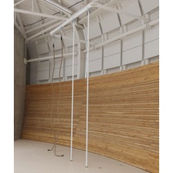U-type wall-mounted steel structure for attaching climbing bars and ropes