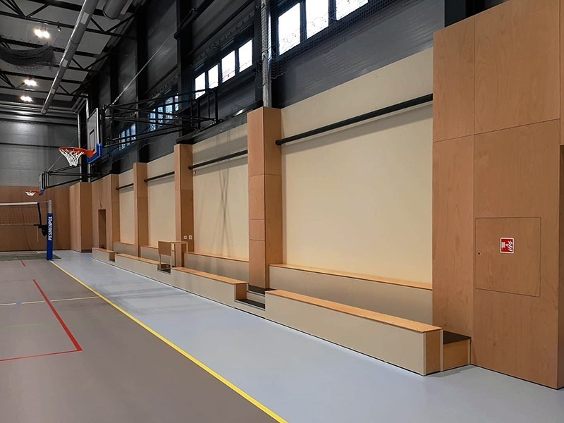 2- row tribune with bench...