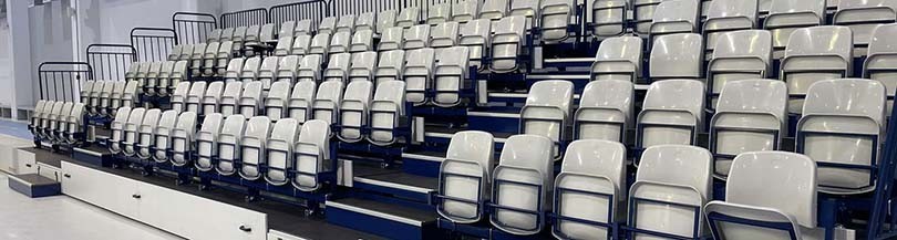 Телескопические трибуны со складными гравитационно креслами
