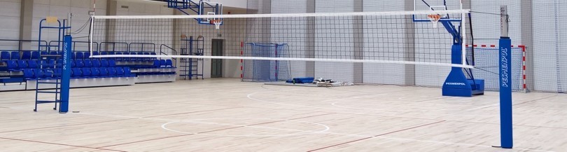 Алюминиевые и стальные волейбольные стойки, настенные перила с регулируемой высотой сетки
